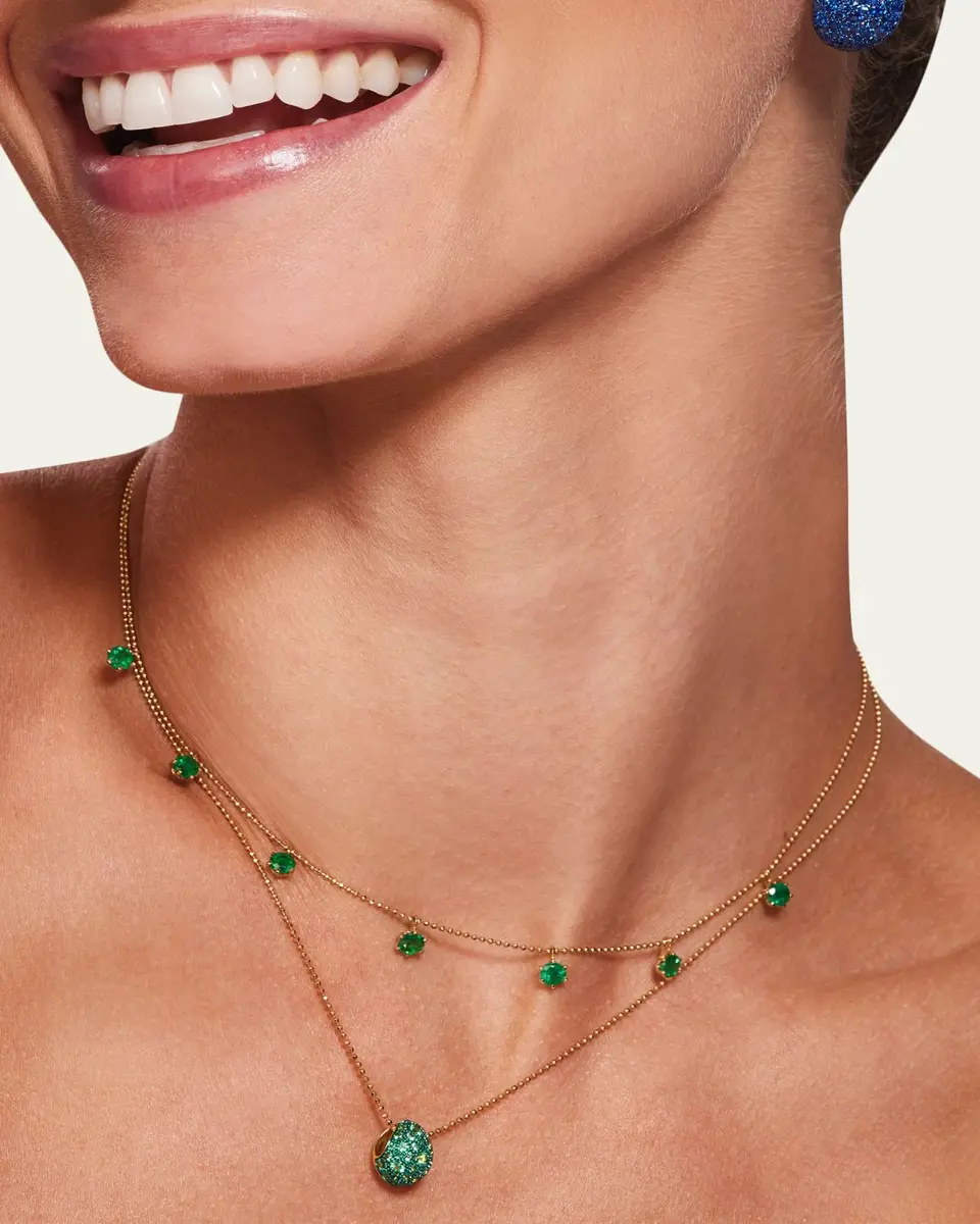 Graziela Gems 18K Emerald Floating Necklace | Thumbnail 2
