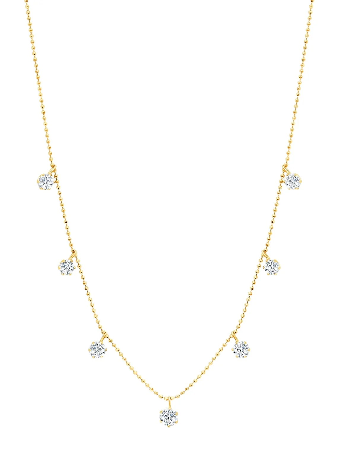 18K Yellow Gold Medium Floating Diamond Necklace 18K Yellow Gold Medium Floating Diamond Necklace