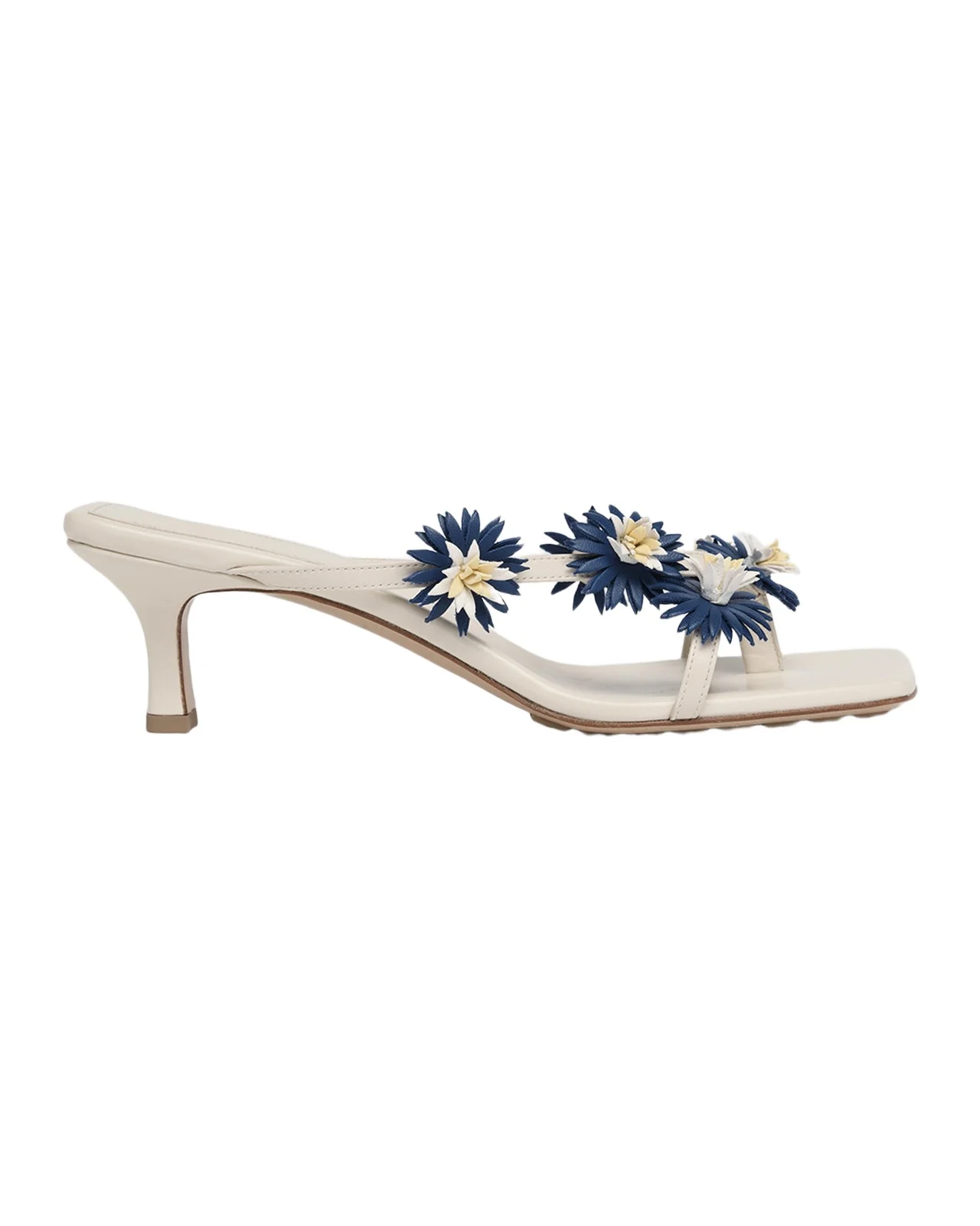 Riva Floral Leather Kitten-Heel Sandals Riva Floral Leather Kitten-Heel Sandals