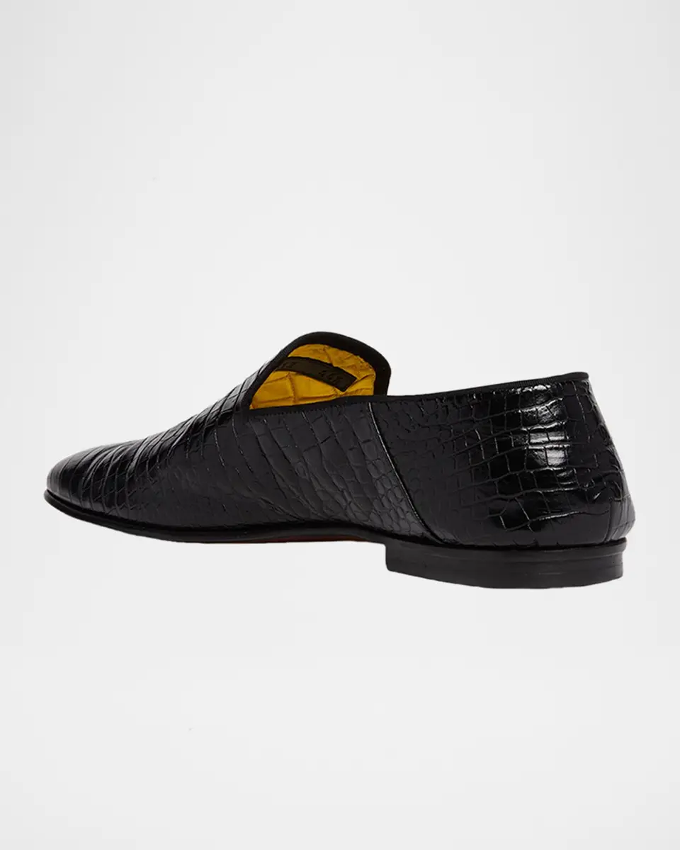Tom Ford Men's Steven Croc-Effect Leather Slipper Loafers | Thumbnail 4 Tom Ford Men's Steven Croc-Effect Leather Slipper Loafers | Thumbnail 4