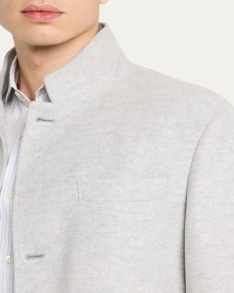 Brunello Cucinelli Men's Cashmere Blazer-Style Coat | Thumbnail 5