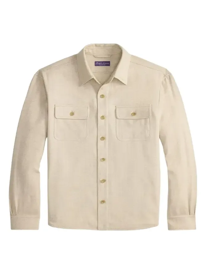 Men's Cashmere Chevron-Woven Overshirt Men's Cashmere Chevron-Woven Overshirt