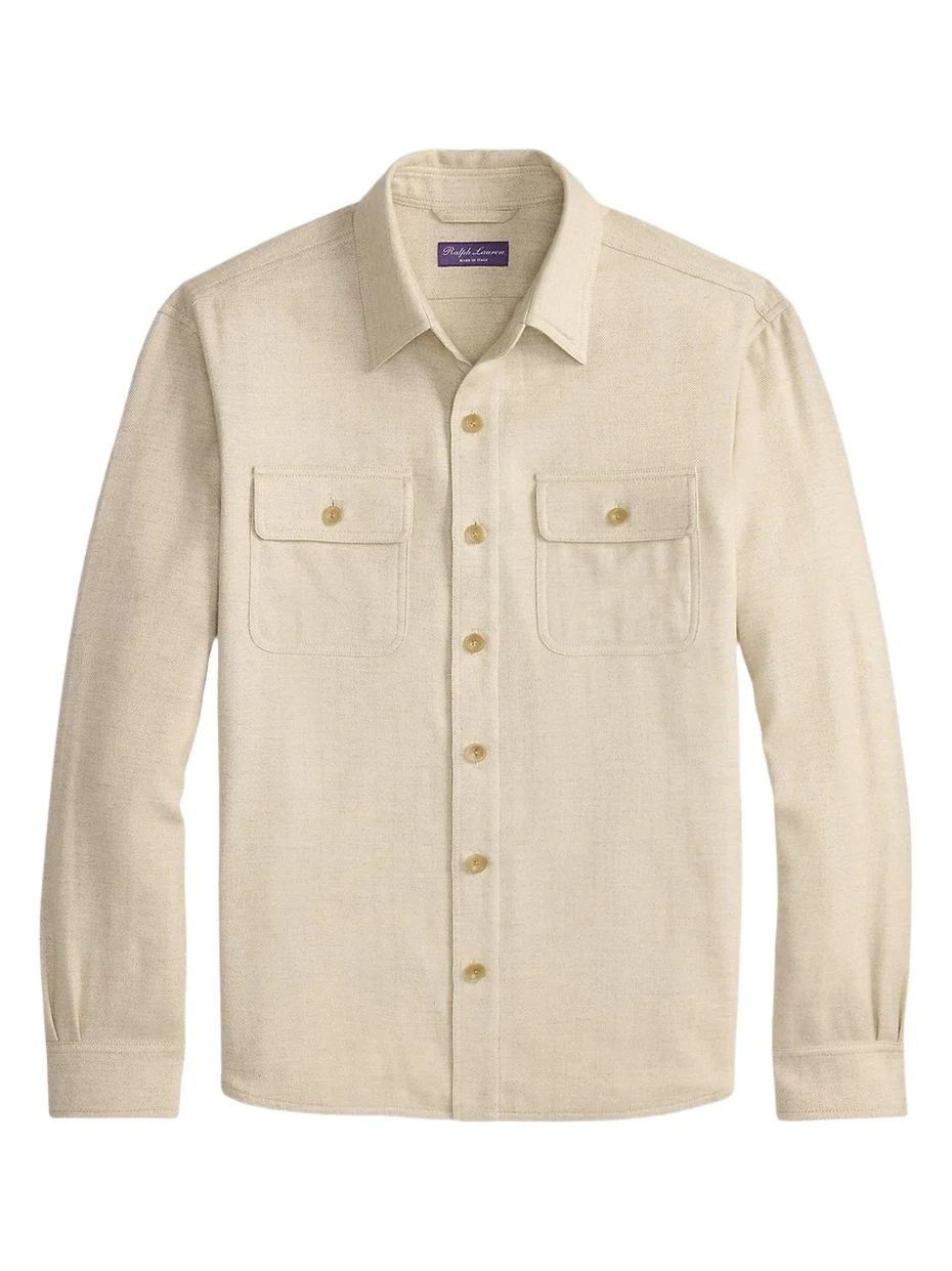 Men's Cashmere Chevron-Woven Overshirt Men's Cashmere Chevron-Woven Overshirt