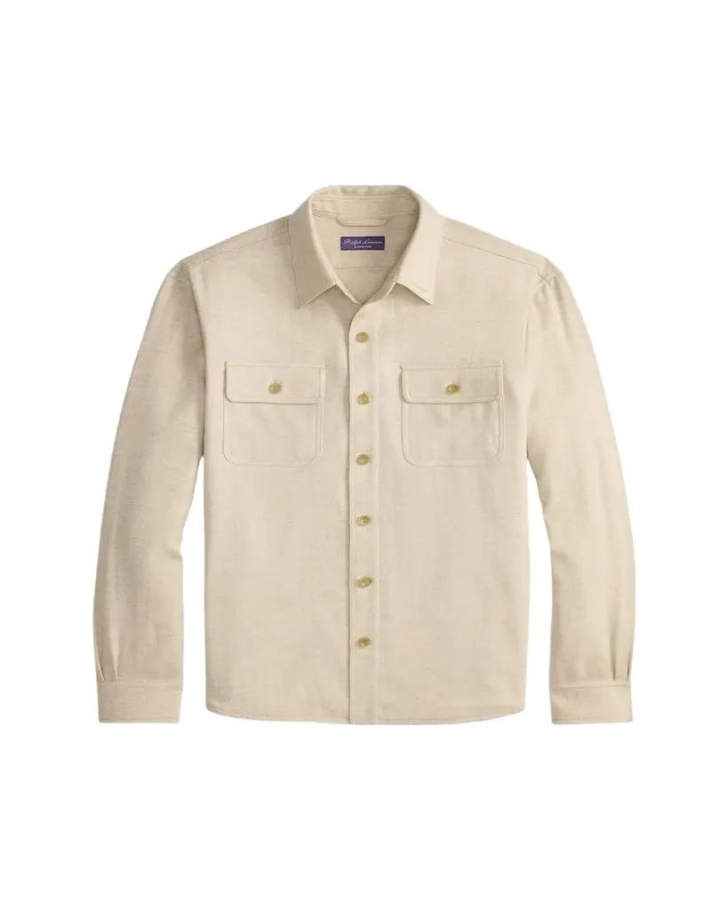 Men's Cashmere Chevron-Woven Overshirt