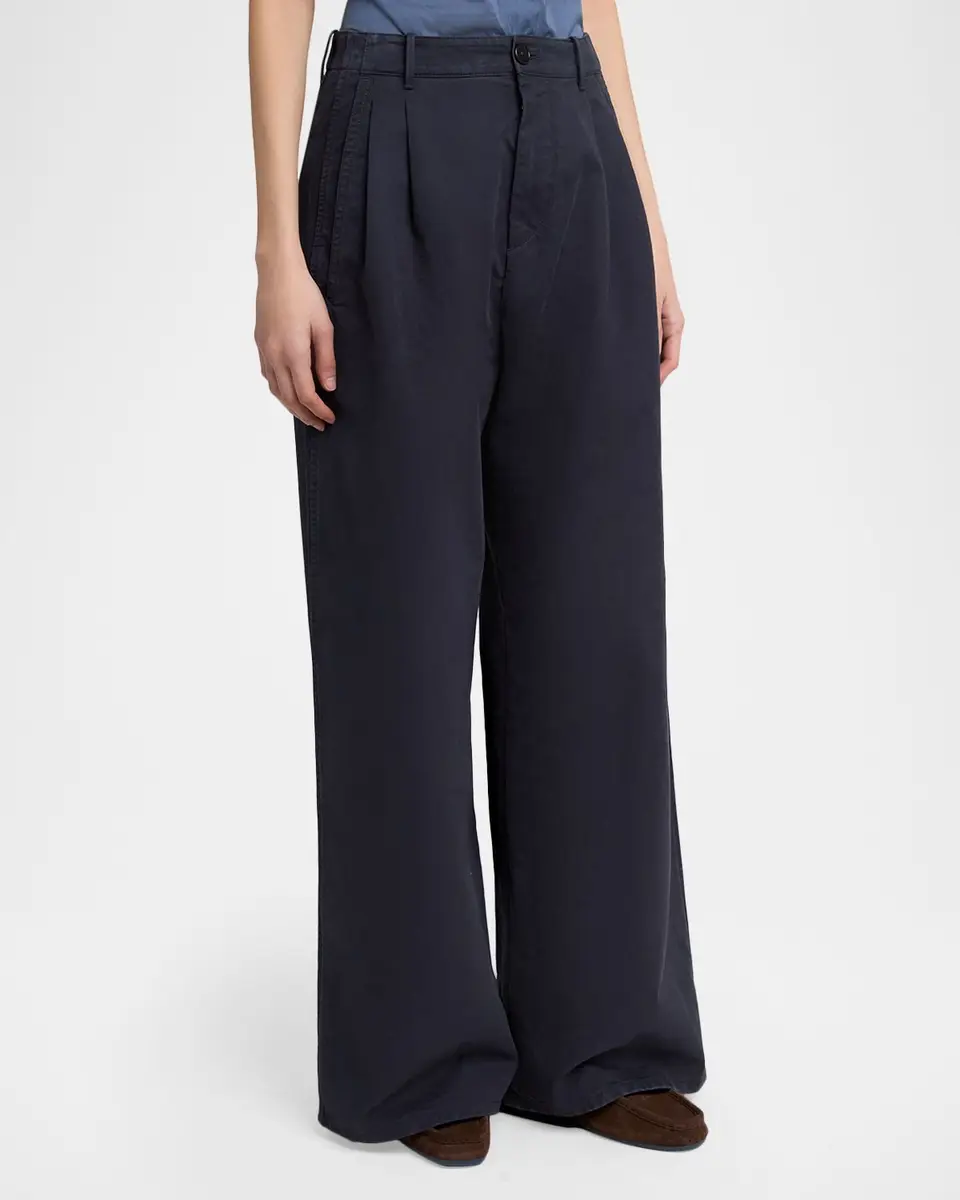 Jil Sander Pleated Cotton Wide-Leg Trousers | Thumbnail 4 Jil Sander Pleated Cotton Wide-Leg Trousers | Thumbnail 4