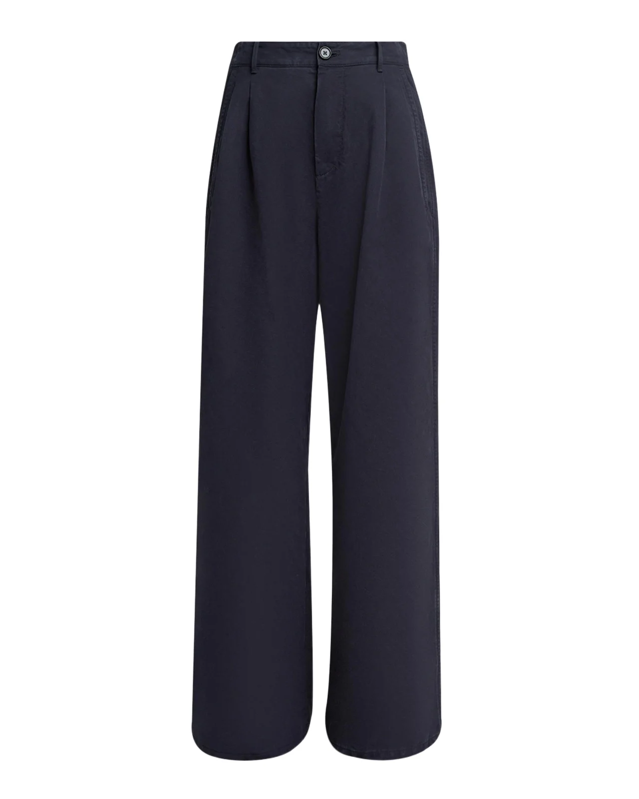 Pleated Cotton Wide-Leg Trousers