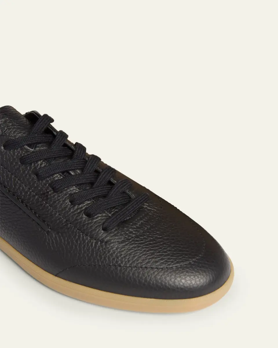 Zegna Men's 232 Grained Leather Low-Top Sneakers | Thumbnail 3 Zegna Men's 232 Grained Leather Low-Top Sneakers | Thumbnail 3