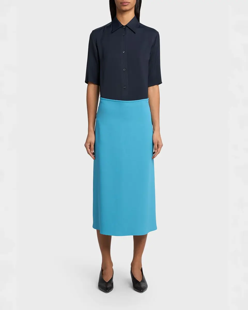 Jil Sander Short-Sleeve Viscose Button-Down Shirt | Thumbnail 2 Jil Sander Short-Sleeve Viscose Button-Down Shirt | Thumbnail 2