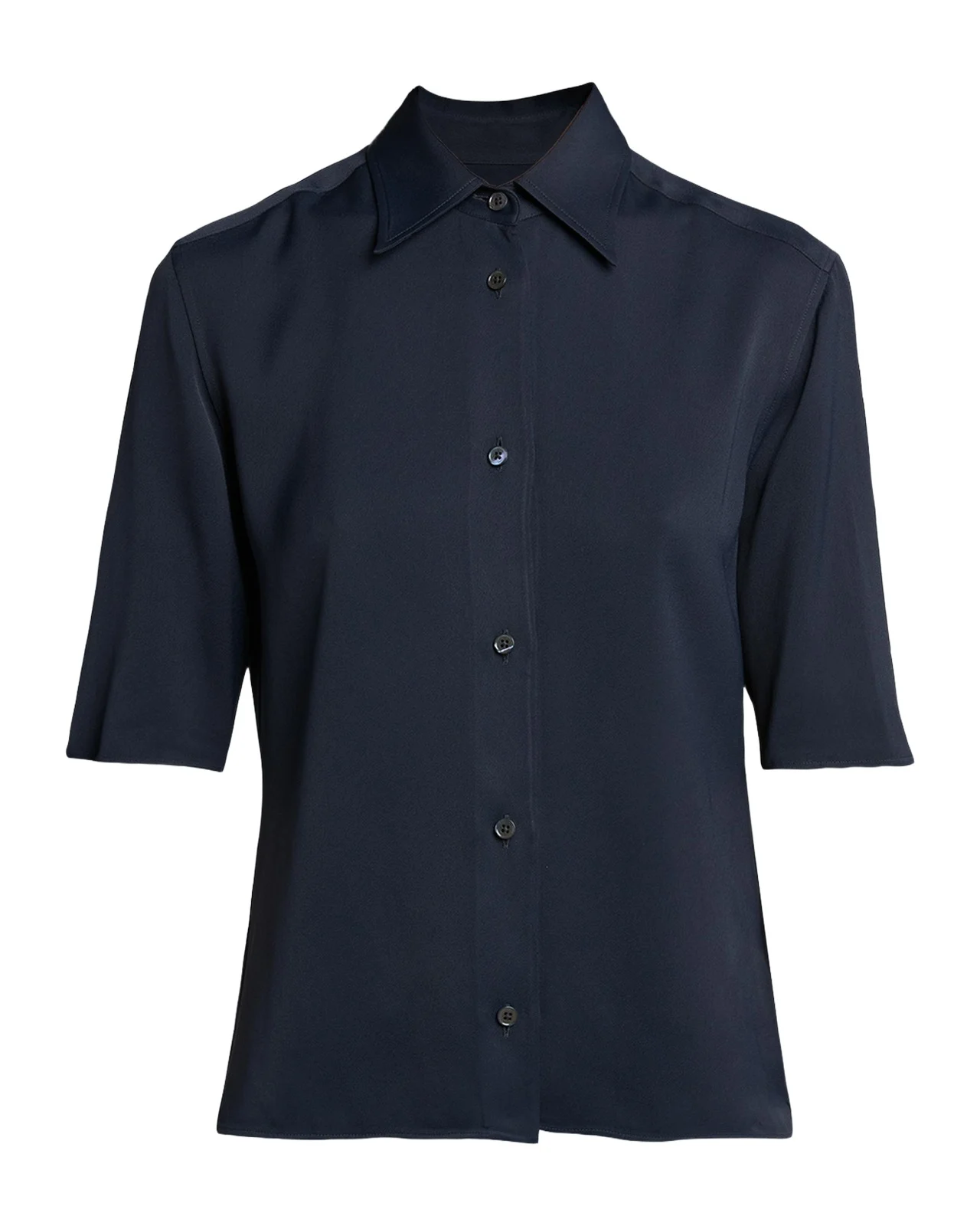 Short-Sleeve Viscose Button-Down Shirt