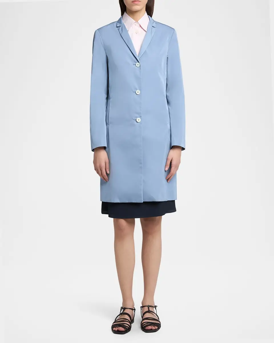 Jil Sander Silk-Blend Single-Breasted Long Coat | Thumbnail 2 Jil Sander Silk-Blend Single-Breasted Long Coat | Thumbnail 2