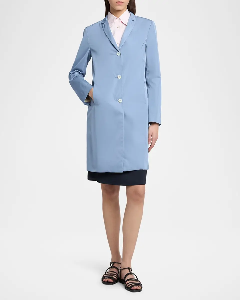 Jil Sander Silk-Blend Single-Breasted Long Coat | Thumbnail 4 Jil Sander Silk-Blend Single-Breasted Long Coat | Thumbnail 4