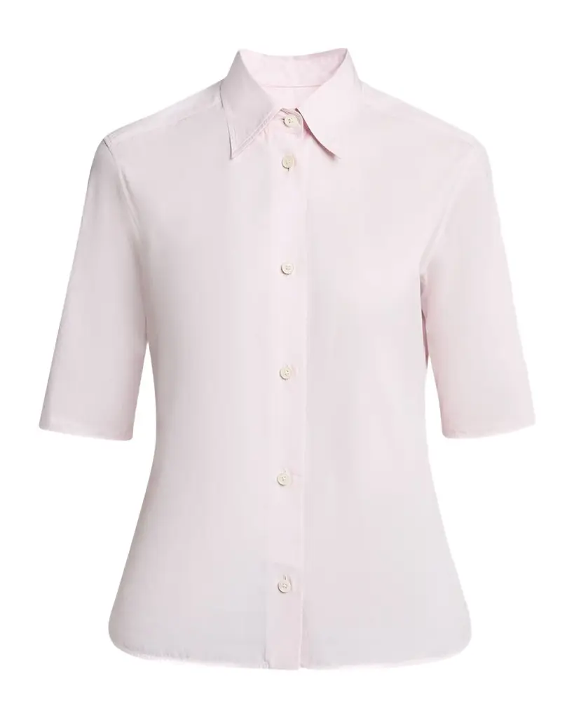 Jil Sander Elbow-Sleeve Slim Button-Down Shirt | Image 1 Jil Sander Elbow-Sleeve Slim Button-Down Shirt | Image 1