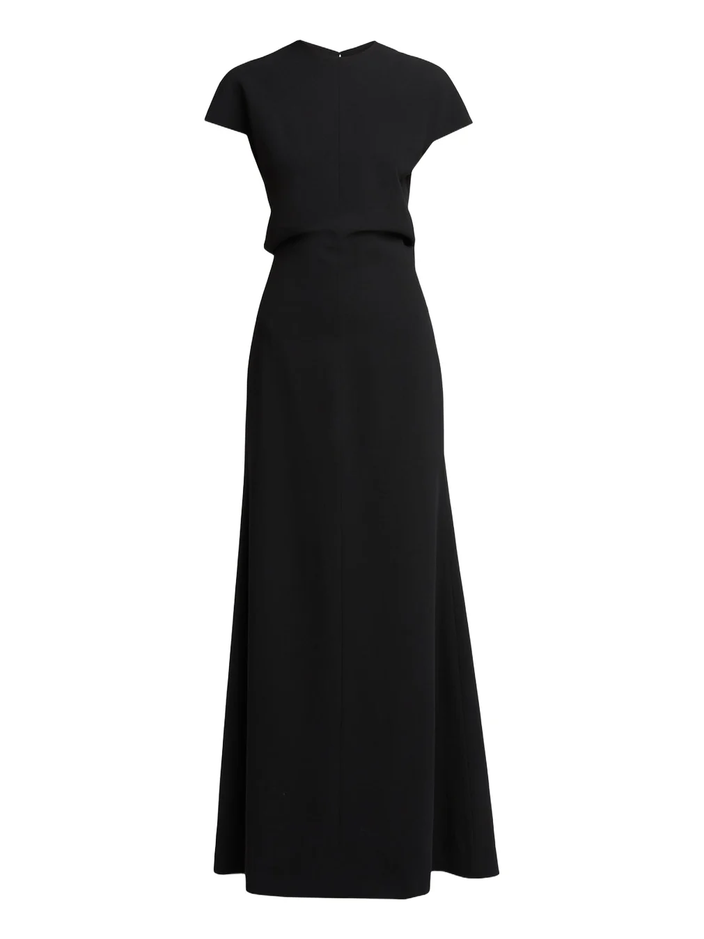 Open Back Short-Sleeve Long Wool Dress Open Back Short-Sleeve Long Wool Dress