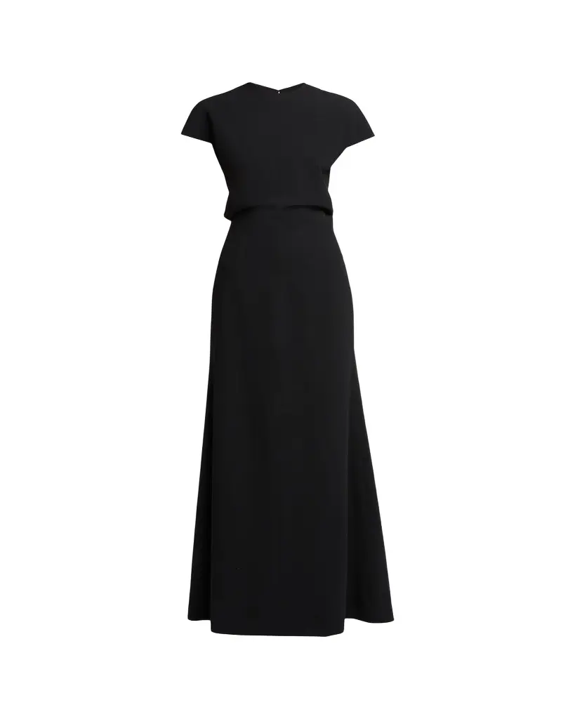 Jil Sander Open Back Short-Sleeve Long Wool Dress | Image 1 Jil Sander Open Back Short-Sleeve Long Wool Dress | Image 1