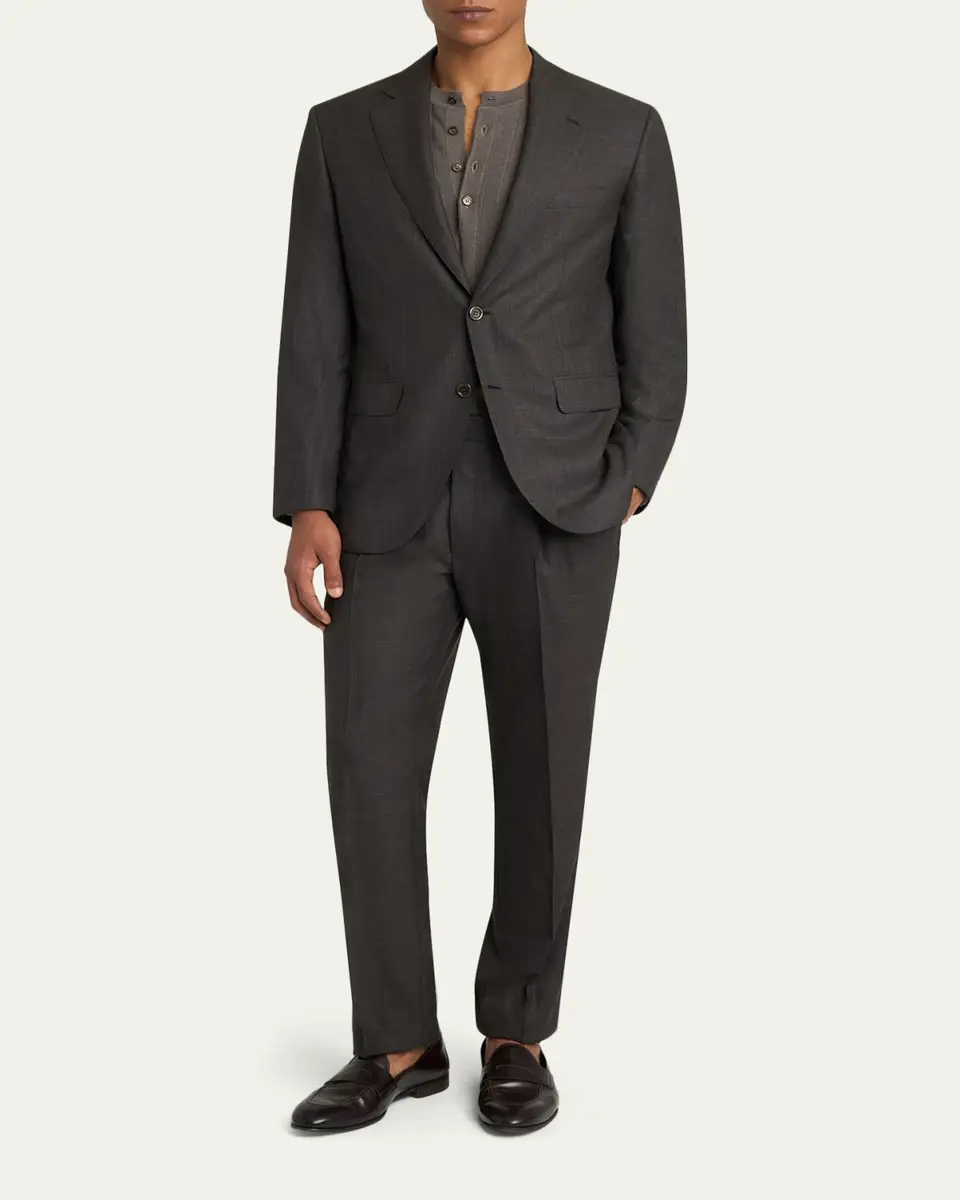 Brioni Men's Wool and Silk Sharkskin Two-Piece Suit | Thumbnail 2 Brioni Men's Wool and Silk Sharkskin Two-Piece Suit | Thumbnail 2