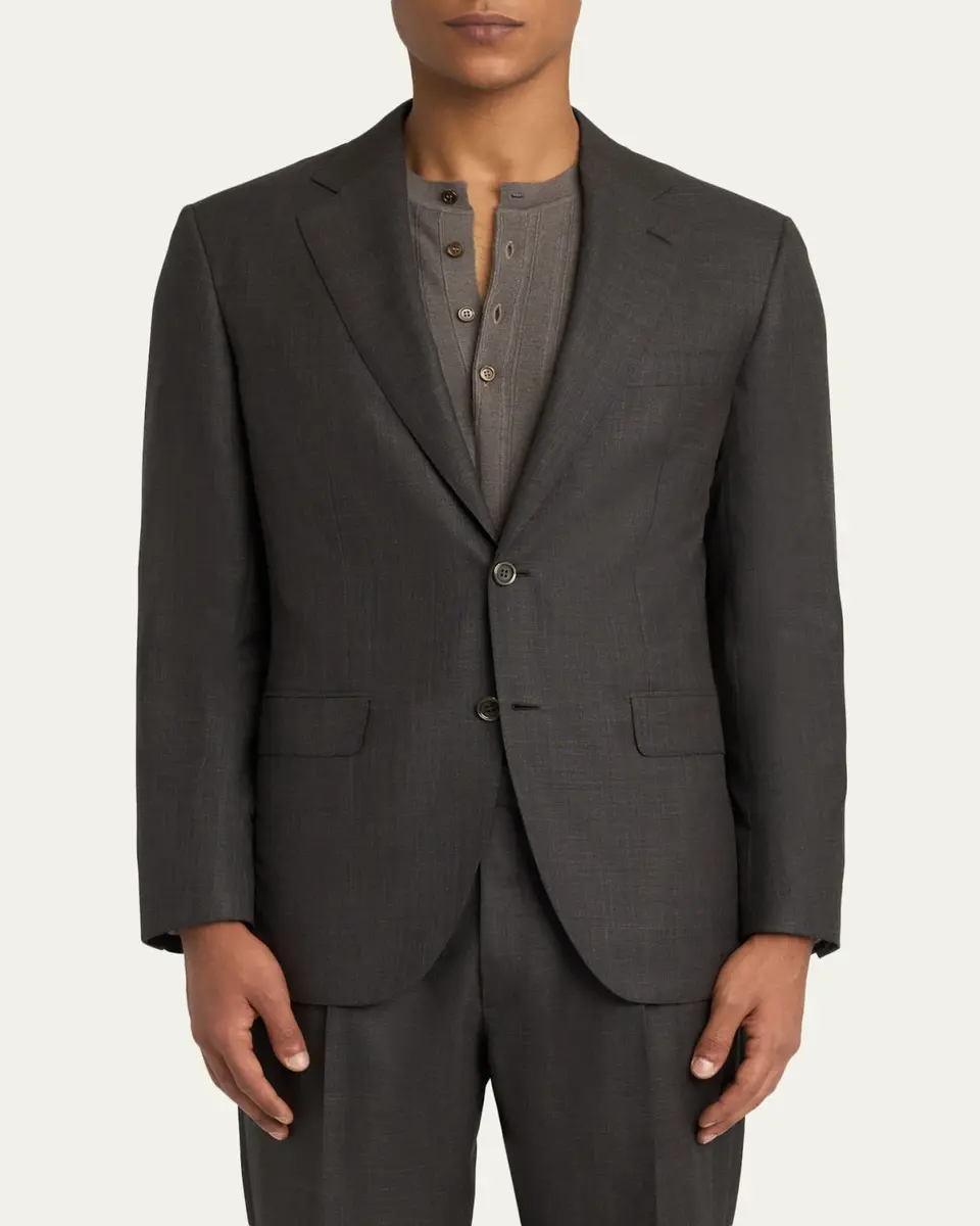 Brioni Men's Wool and Silk Sharkskin Two-Piece Suit | Thumbnail 4 Brioni Men's Wool and Silk Sharkskin Two-Piece Suit | Thumbnail 4