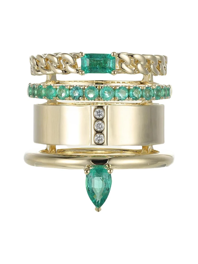 Typestack Emerald and Diamond Ring Typestack Emerald and Diamond Ring