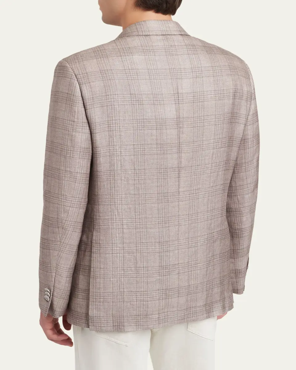 Brioni Men's Linen, Cashmere and Silk Plaid Sport Coat | Thumbnail 3