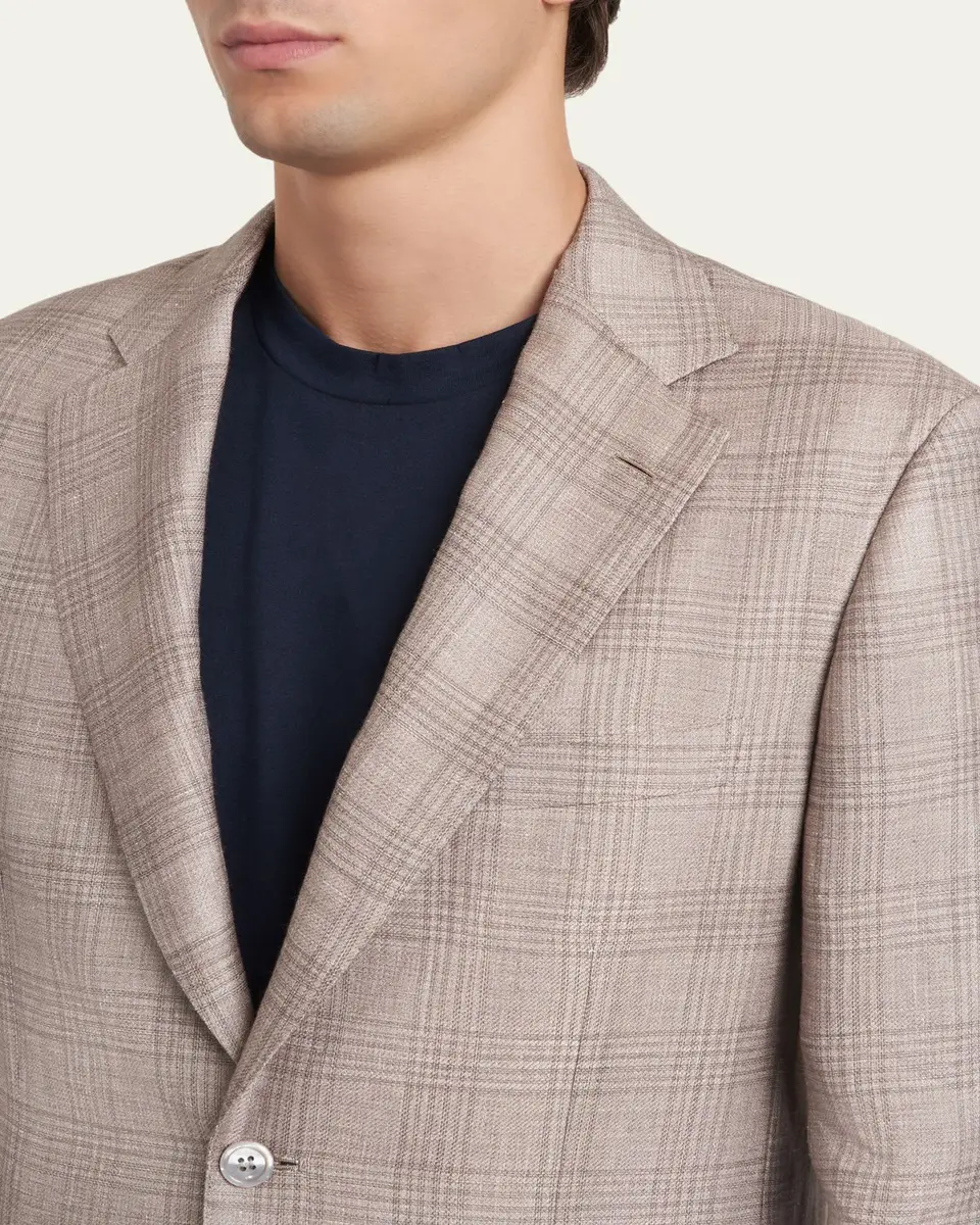 Brioni Men's Linen, Cashmere and Silk Plaid Sport Coat | Thumbnail 5