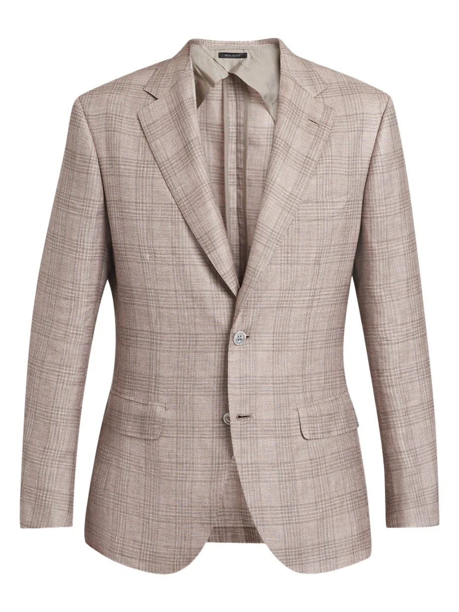 Men's Linen, Cashmere and Silk Plaid Sport Coat