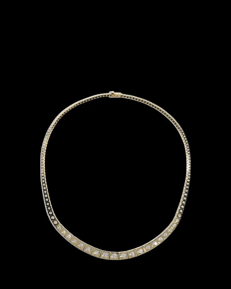 Type Jewelry 14K Yellow Gold LEGGO Riviere Diamond Tennis Necklace, 15"L | Thumbnail 2 Type Jewelry 14K Yellow Gold LEGGO Riviere Diamond Tennis Necklace, 15"L | Thumbnail 2