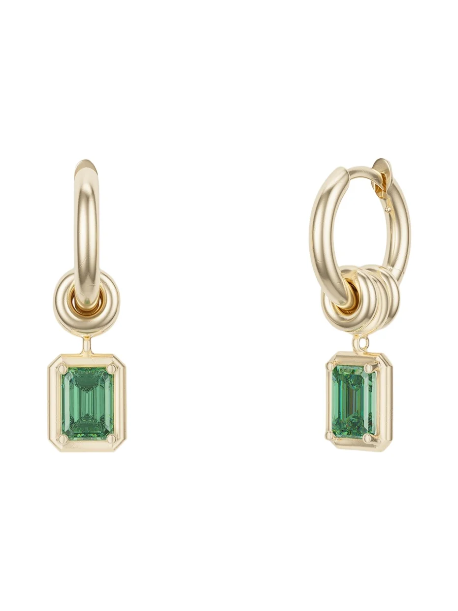 Zahra Hoop Earrings with Emeralds Zahra Hoop Earrings with Emeralds