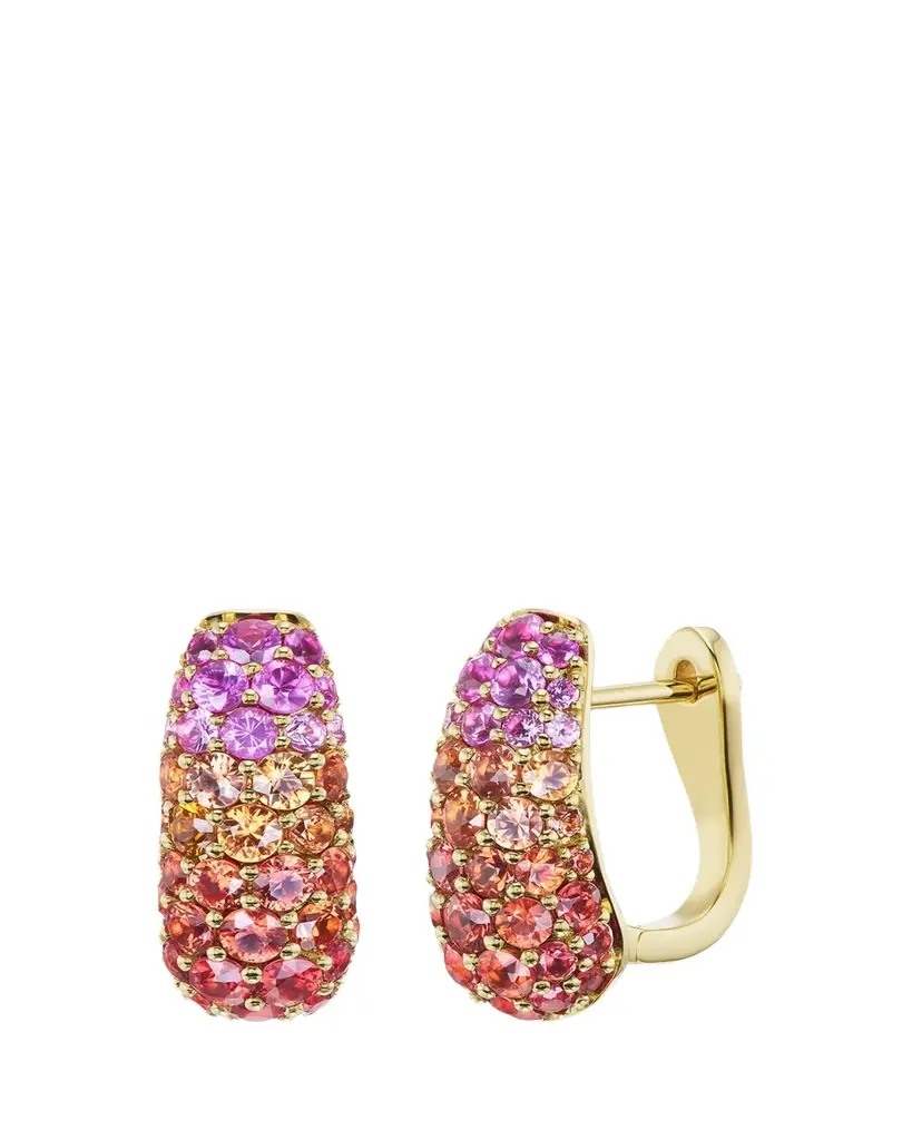 Emily P. Wheeler 18K Yellow Gold Holly Sapphire Huggie Earrings | Image 1 Emily P. Wheeler 18K Yellow Gold Holly Sapphire Huggie Earrings | Image 1