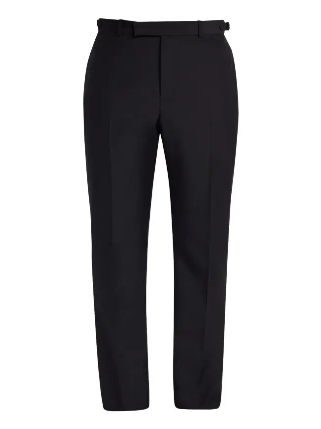 Men's Waist-Tab Straight Fit Flat-Front Trousers