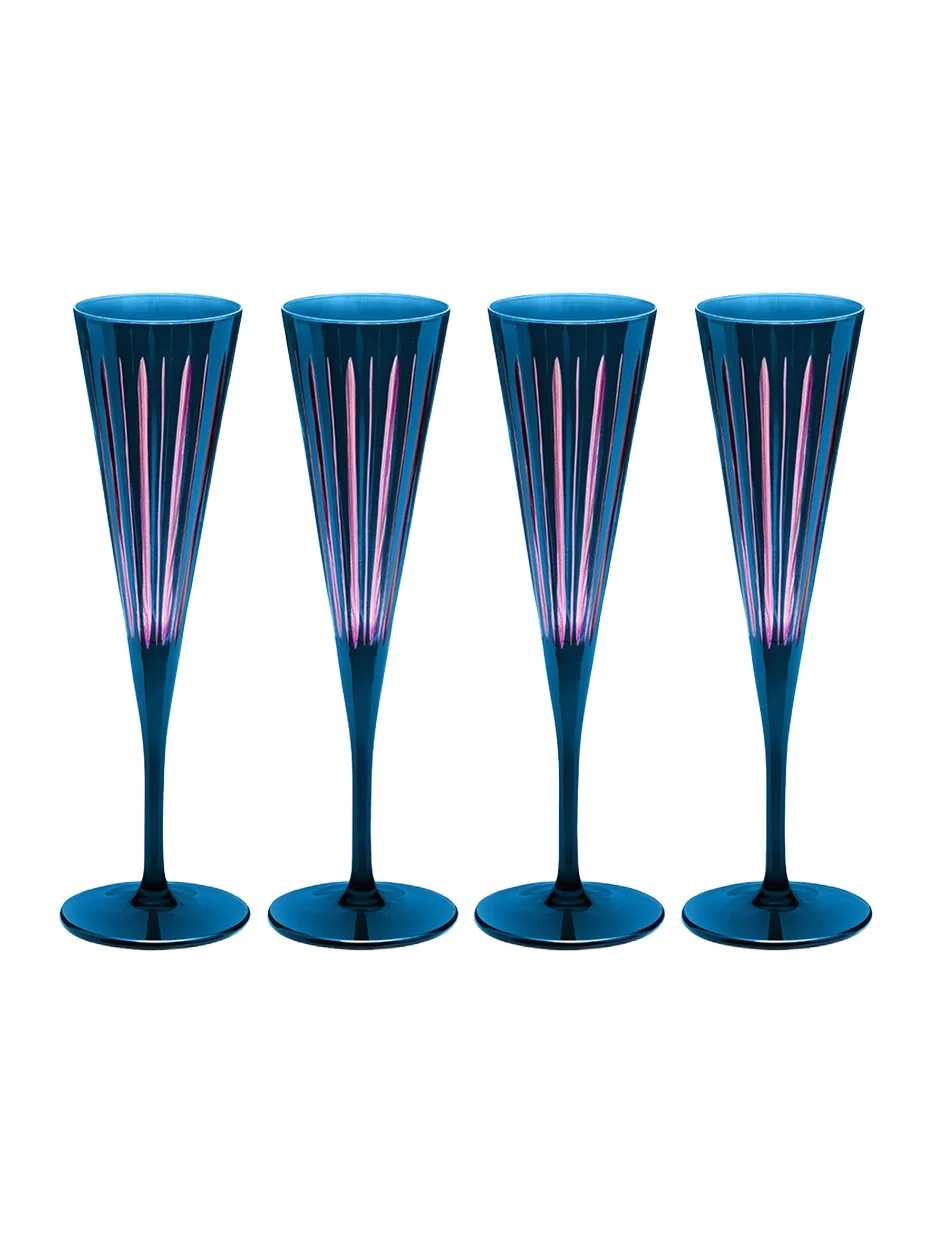 L'Objet Prism 6 oz. Champagne Flutes, Set of 4