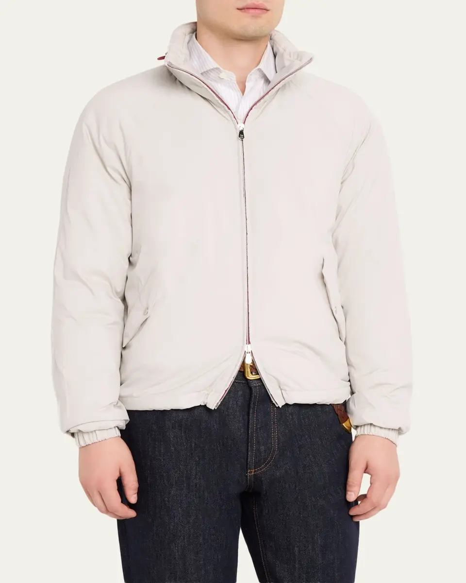 Brunello Cucinelli Men's Thermor Stand Collar Full-Zip Jacket | Thumbnail 4 Brunello Cucinelli Men's Thermor Stand Collar Full-Zip Jacket | Thumbnail 4
