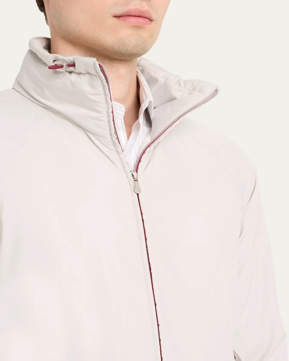 Brunello Cucinelli Men's Thermor Stand Collar Full-Zip Jacket | Thumbnail 5 Brunello Cucinelli Men's Thermor Stand Collar Full-Zip Jacket | Thumbnail 5