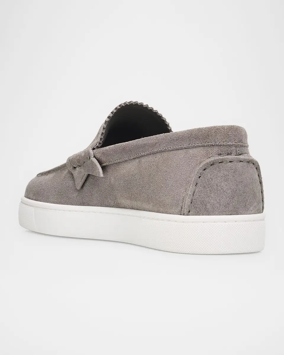 Christian Louboutin Men's The Harold I Flat Leather Red-Sole Boat Shoes | Thumbnail 4