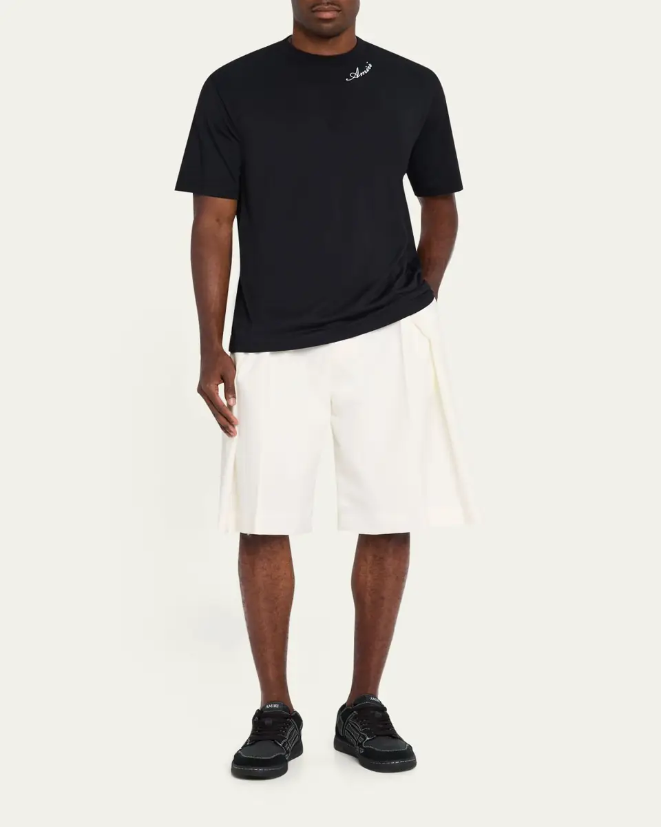 AMIRI Men's Cotton and Modal Logo-Crewneck T-Shirt | Thumbnail 2