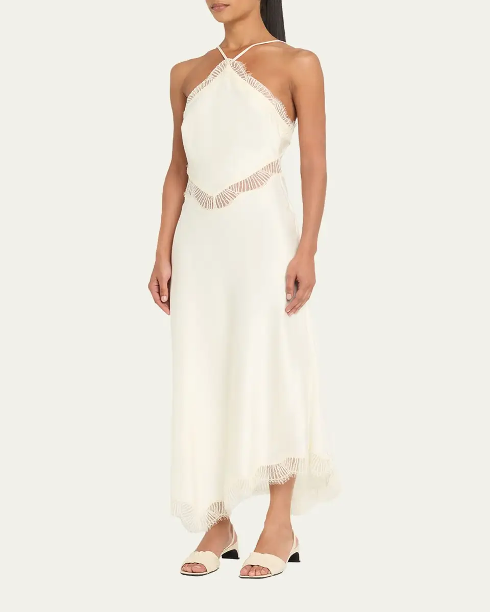 A.L.C. Lucia Satin & Lace Midi Dress | Thumbnail 4 A.L.C. Lucia Satin & Lace Midi Dress | Thumbnail 4