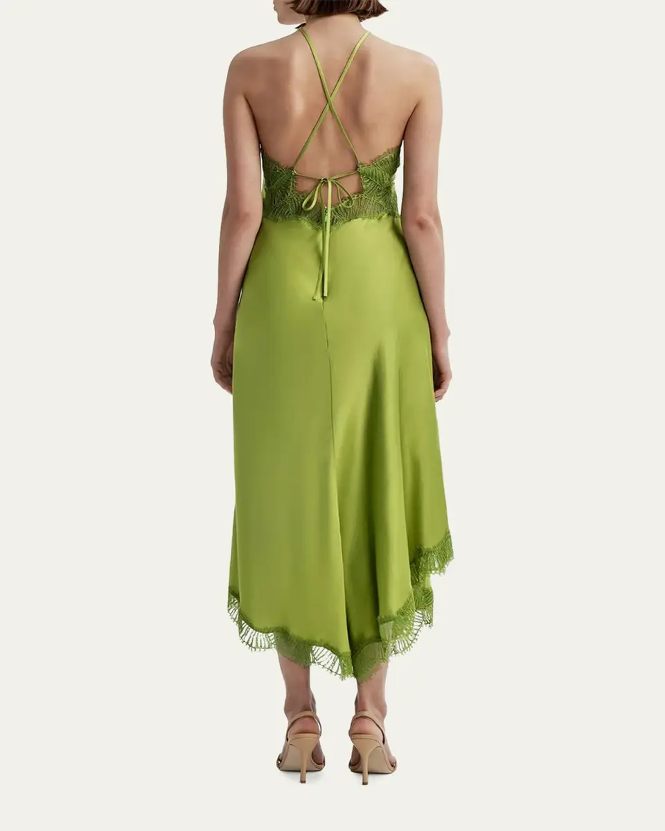 A.L.C. Lucia Satin & Lace Midi Dress | Thumbnail 7 A.L.C. Lucia Satin & Lace Midi Dress | Thumbnail 7