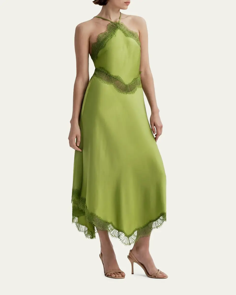 A.L.C. Lucia Satin & Lace Midi Dress | Thumbnail 8 A.L.C. Lucia Satin & Lace Midi Dress | Thumbnail 8