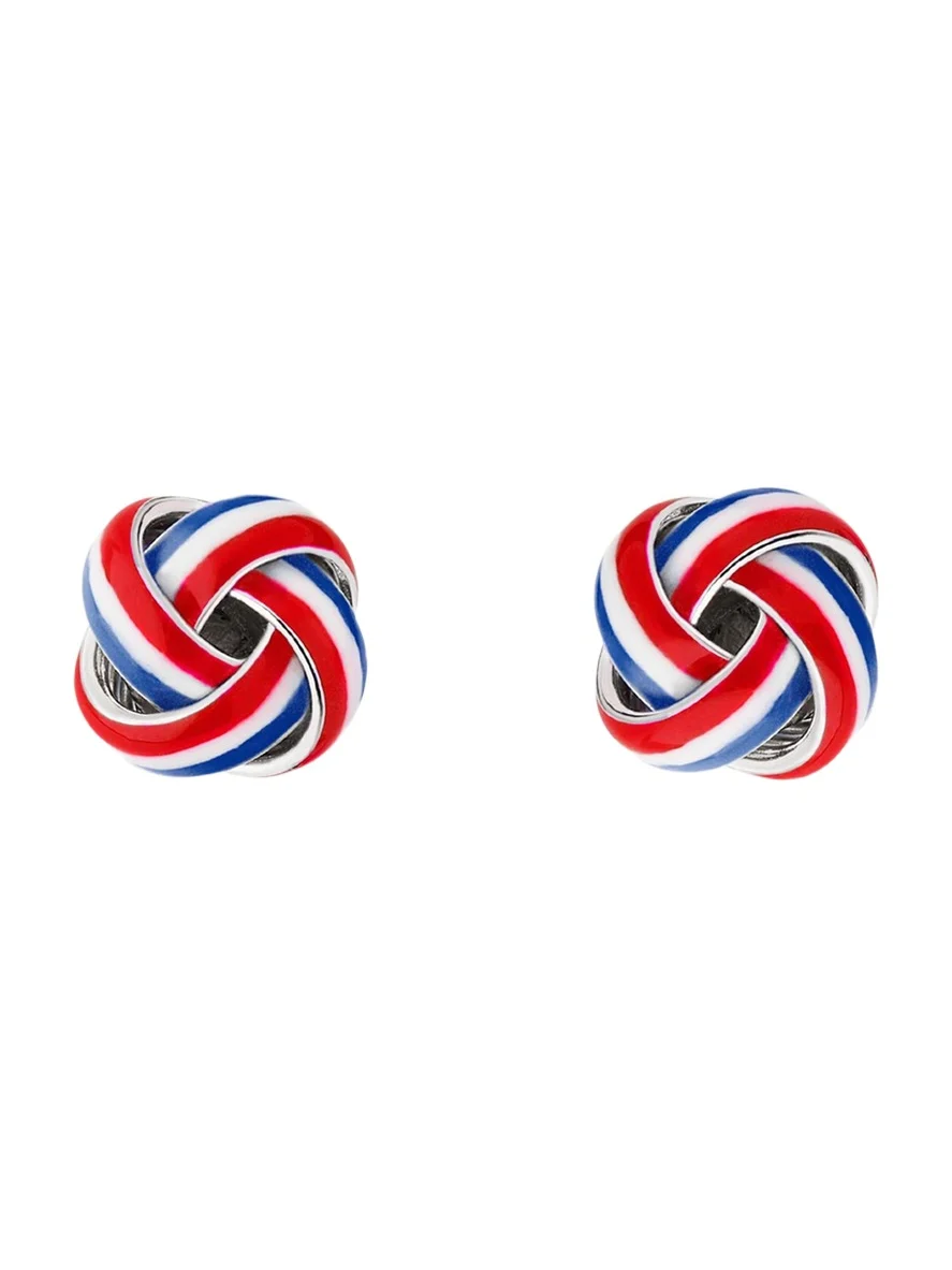 Men's Sterling Silver Enamel Knot Cufflinks Men's Sterling Silver Enamel Knot Cufflinks