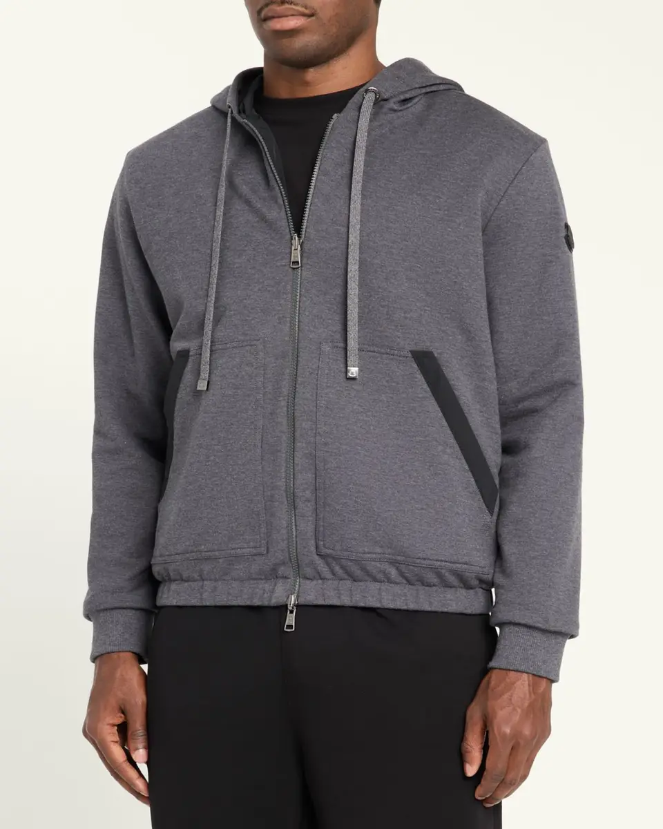 Moncler Men's Reversible Fleece Zip Hoodie | Thumbnail 4 Moncler Men's Reversible Fleece Zip Hoodie | Thumbnail 4