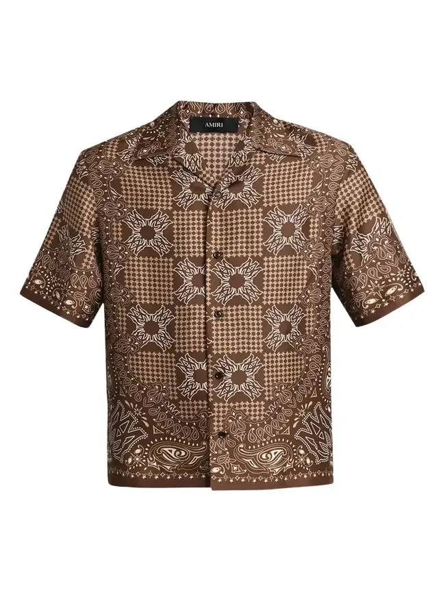 Men's Silk MA Quad Paisley Short-Sleeve Shirt Men's Silk MA Quad Paisley Short-Sleeve Shirt