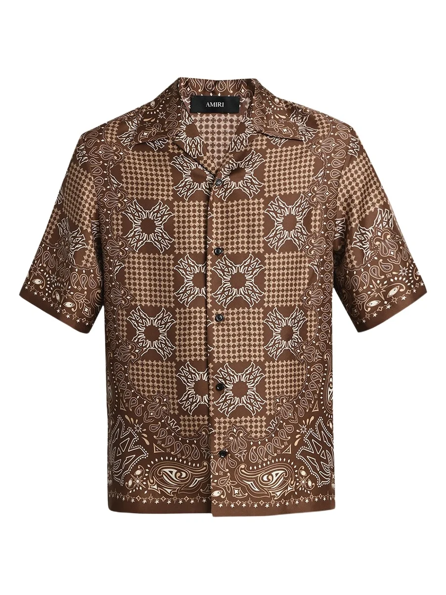 Men's Silk MA Quad Paisley Short-Sleeve Shirt Men's Silk MA Quad Paisley Short-Sleeve Shirt