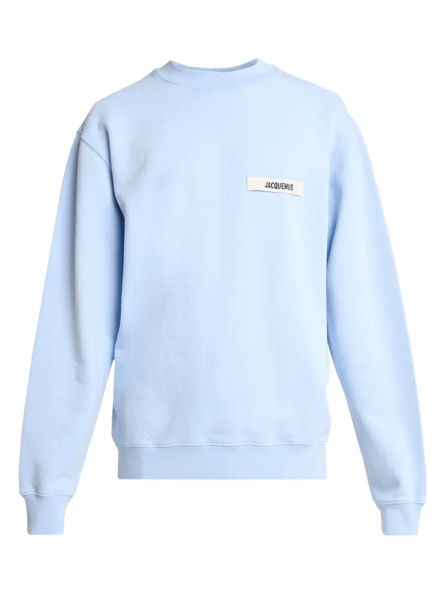 Jacquemus Men's Grosgrain Logo Cotton Sweatshirt