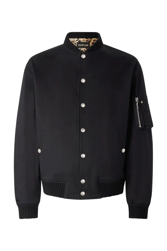 Roberto Cavalli Padded Bomber Jacket | Image 1 Roberto Cavalli Padded Bomber Jacket | Image 1