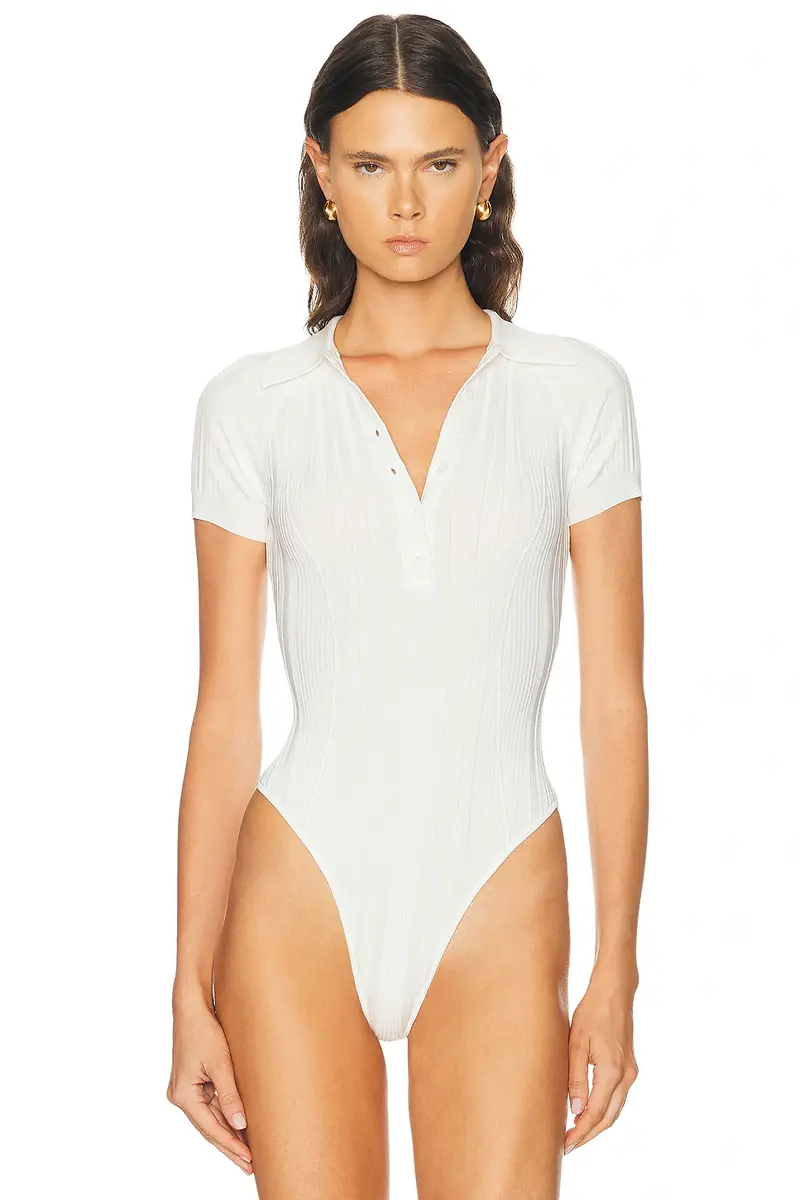 Fleur du Mal Rib Polo Bodysuit | Thumbnail 2
