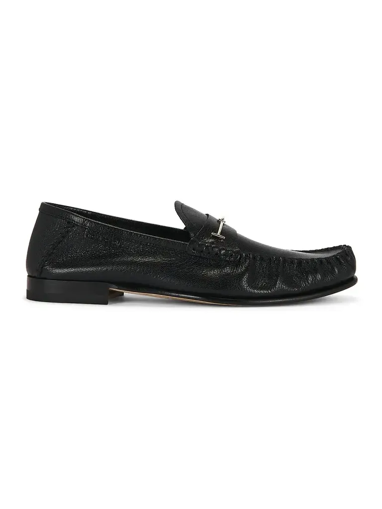 Shiny Goat Leather Double T Hardware Ripley Loafer