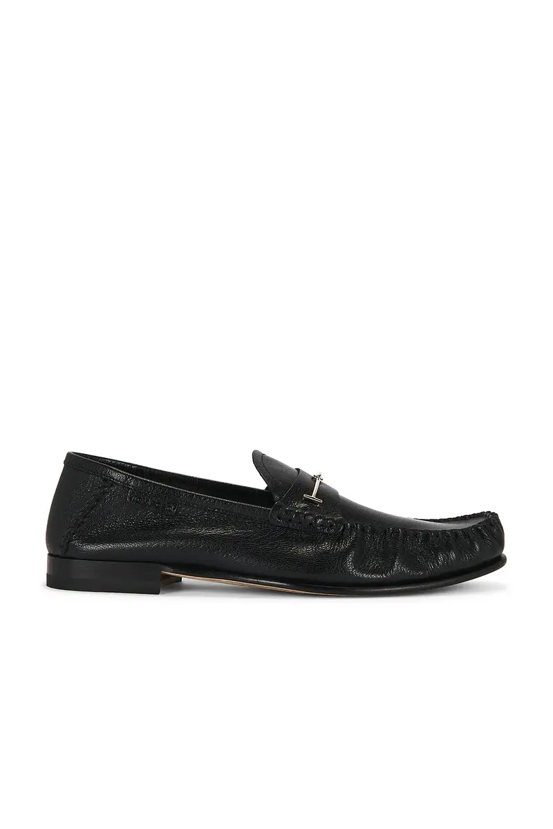 Tom Ford Shiny Goat Leather Double T Hardware Ripley Loafer | Image 1 Tom Ford Shiny Goat Leather Double T Hardware Ripley Loafer | Image 1