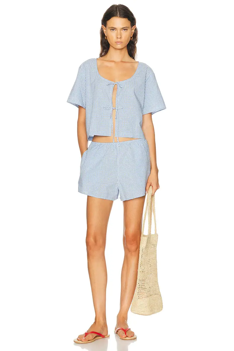 Lunya Airy Cotton Tie Front Top | Thumbnail 4