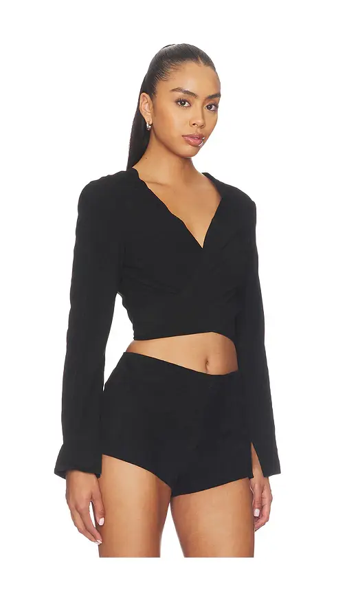 Understated Leather x REVOLVE Long Sleeve Wrap Top | Thumbnail 2 Understated Leather x REVOLVE Long Sleeve Wrap Top | Thumbnail 2