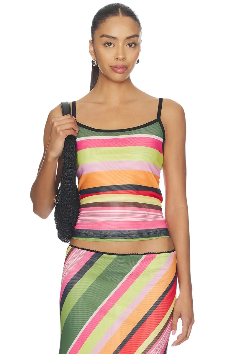 With Harper Lu Mesh Camisole Top