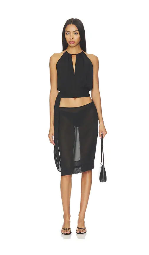 With Harper Lu Draped Halter Top | Image 1 With Harper Lu Draped Halter Top | Image 1
