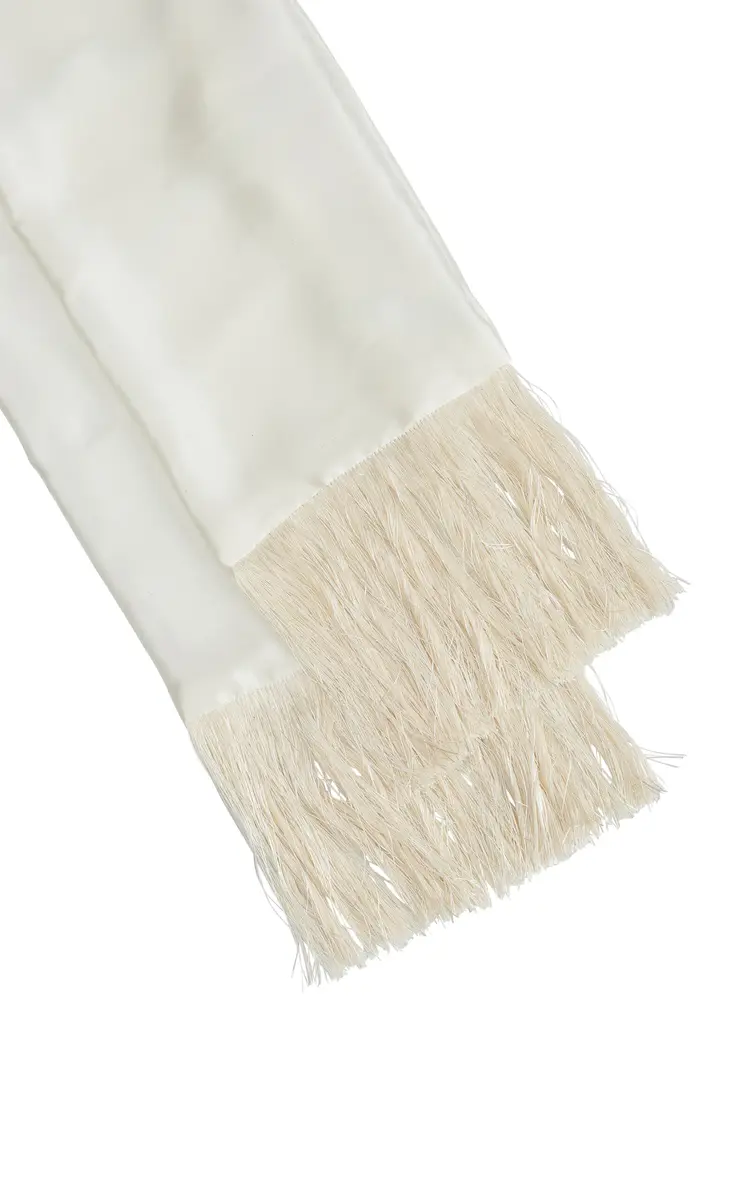 Le Sundial Opera Fringed Silk Scarf